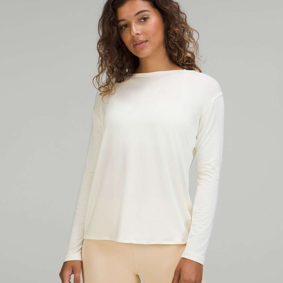 Lululemon Modal-Blend Open-Back Long Sleeve Shirt Lemon Sorbet - Picture 3 of 8